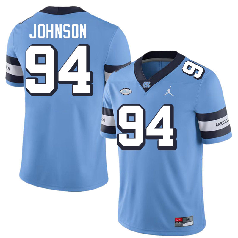Isaiah Johnson UNC Jerseys,North Carolina Tar Heels #94 Isaiah Johnson Football Jerseys-Throwback Blue
